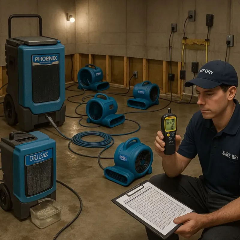 Structural Drying and Dehumidification process in Carrollton, MI